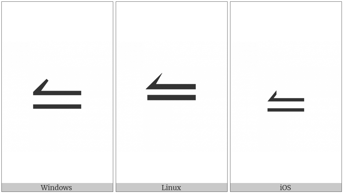 Leftwards Harpoon With Barb Up Above Long Dash on various operating systems