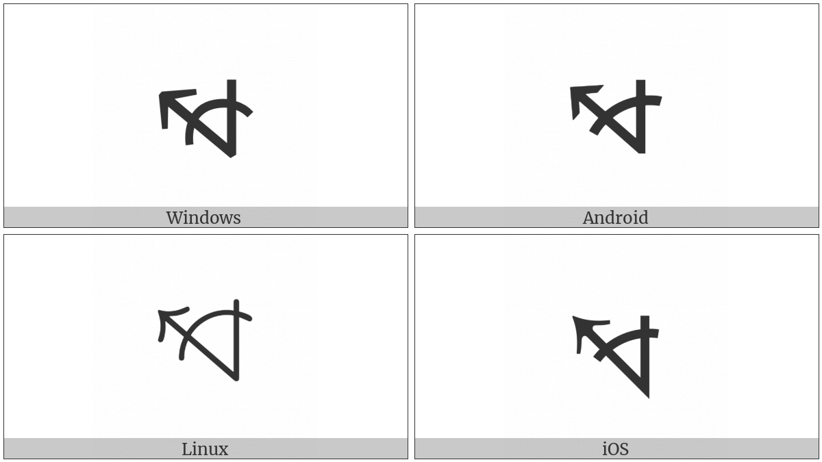 Measured Angle With Open Arm Ending In Arrow Pointing Left And Up on various operating systems