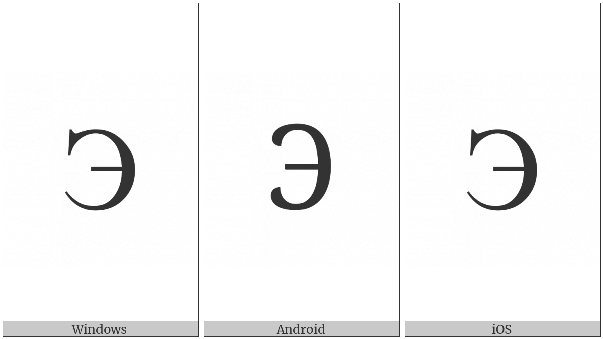 Cyrillic Capital Letter E on various operating systems