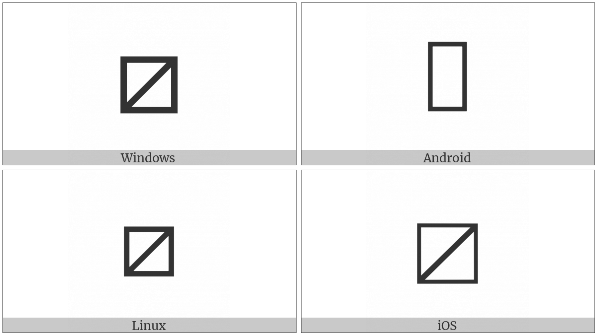 SQUARED RISING DIAGONAL SLASH | UTF-8 Icons