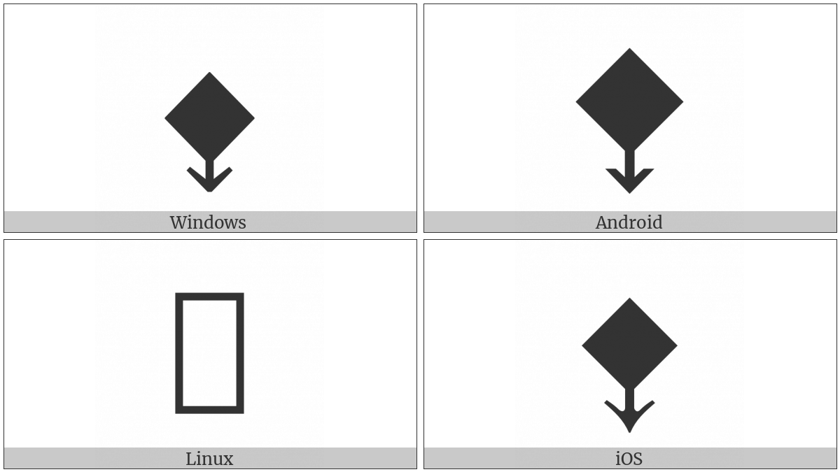 Black Diamond With Down Arrow on various operating systems