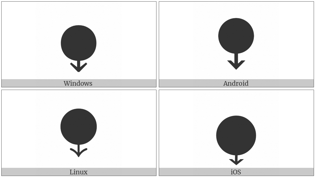 Black Circle With Down Arrow on various operating systems