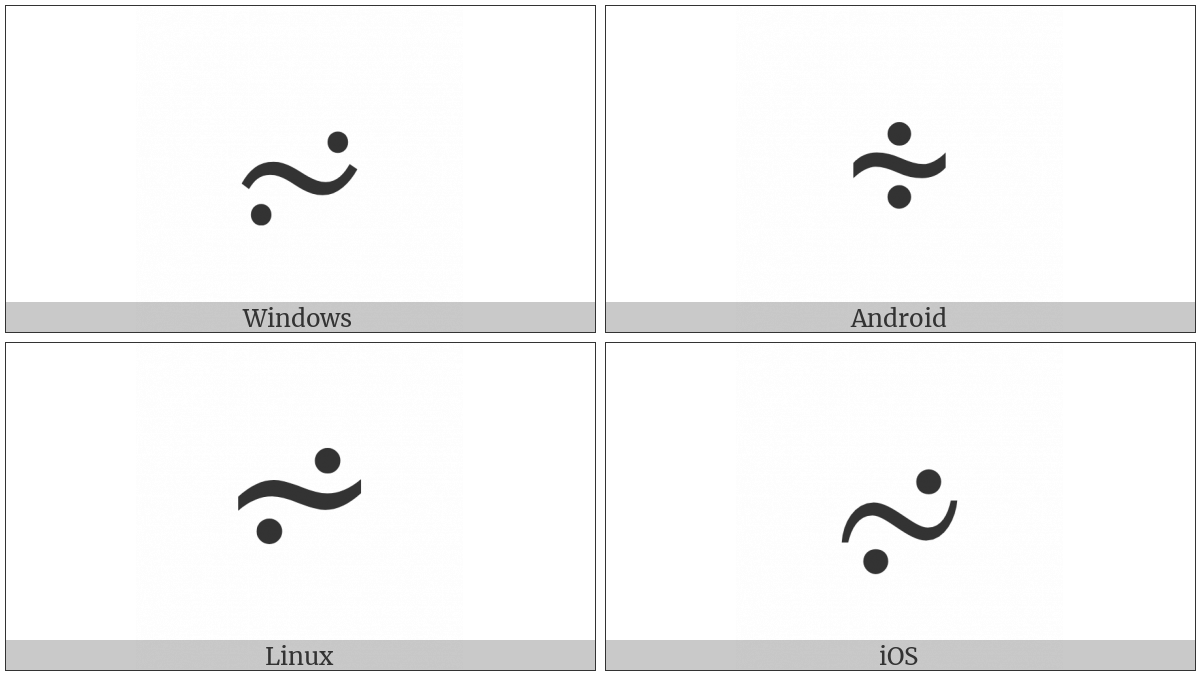 Tilde Operator With Rising Dots on various operating systems