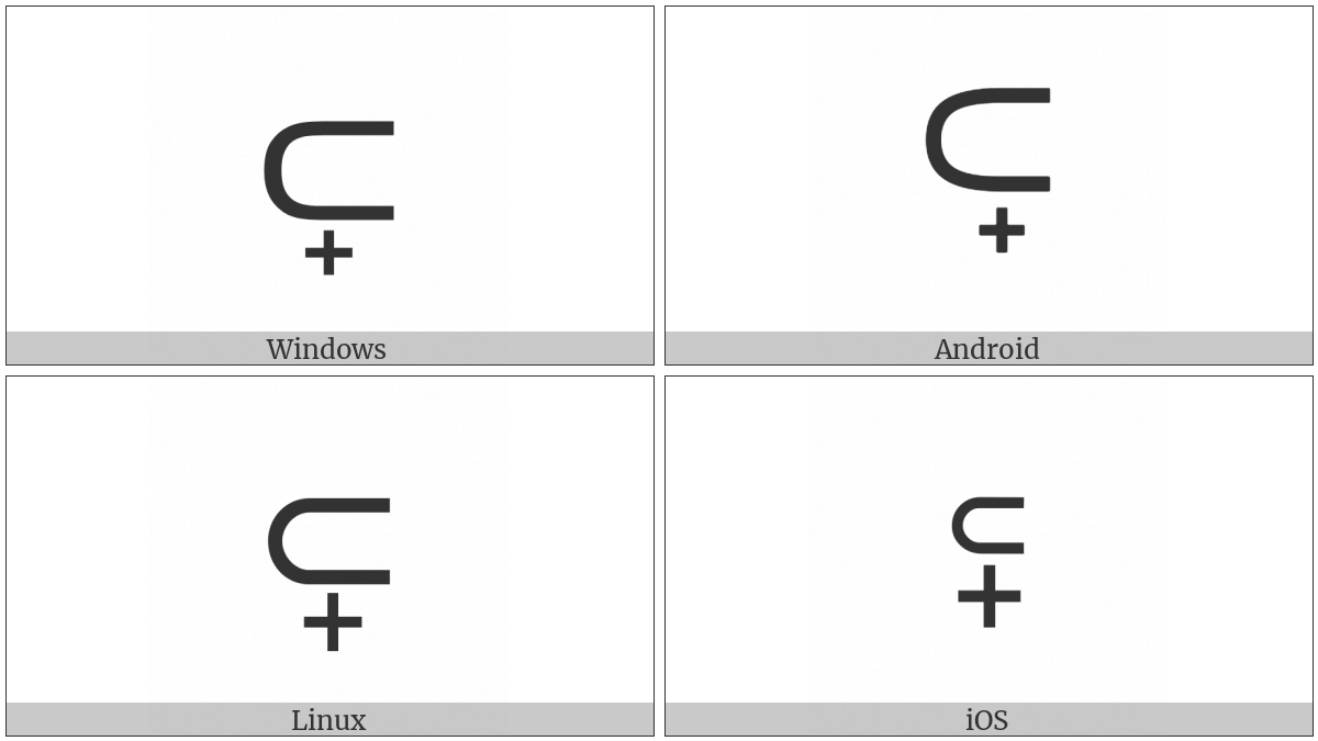 Subset With Plus Sign Below on various operating systems