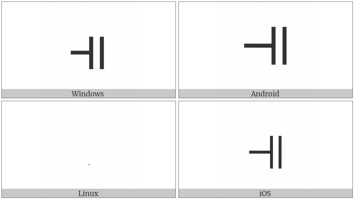 Double Vertical Bar Left Turnstile on various operating systems