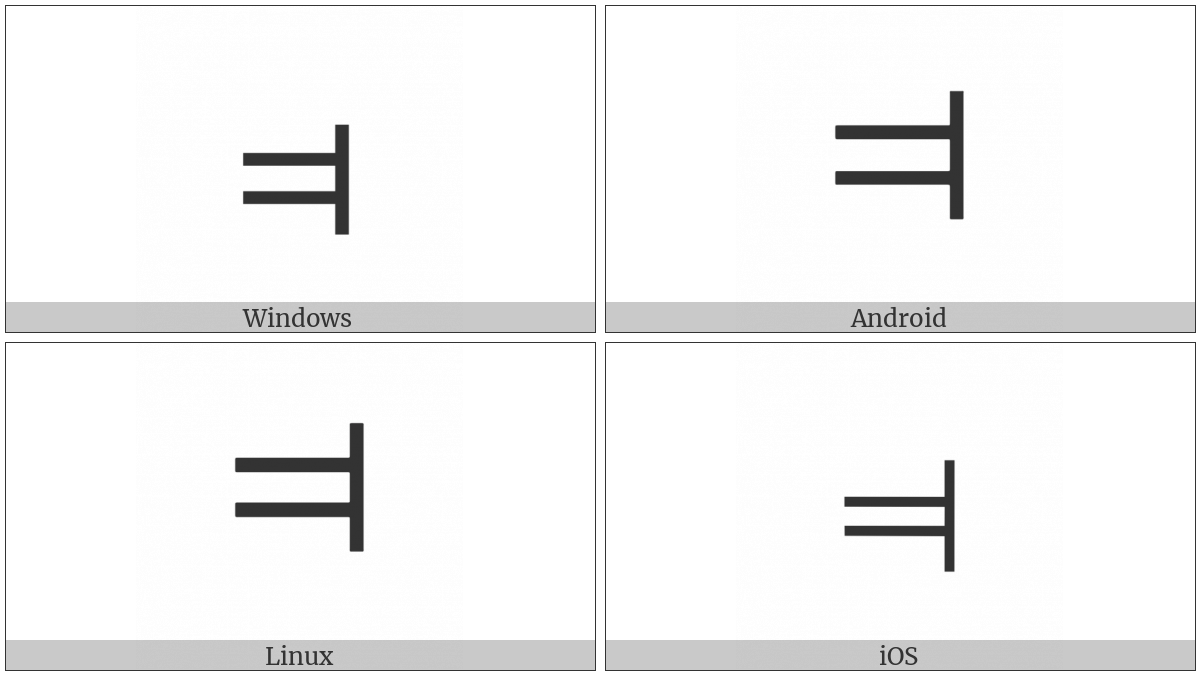 Vertical Bar Double Left Turnstile on various operating systems