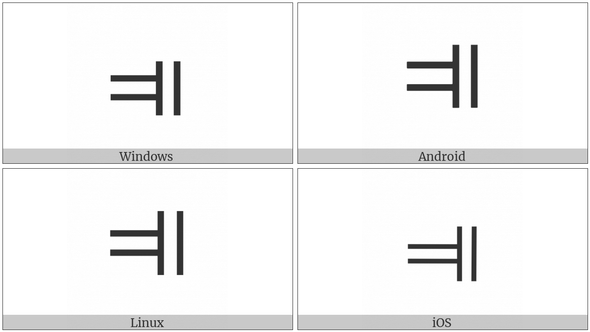 Double Vertical Bar Double Left Turnstile on various operating systems