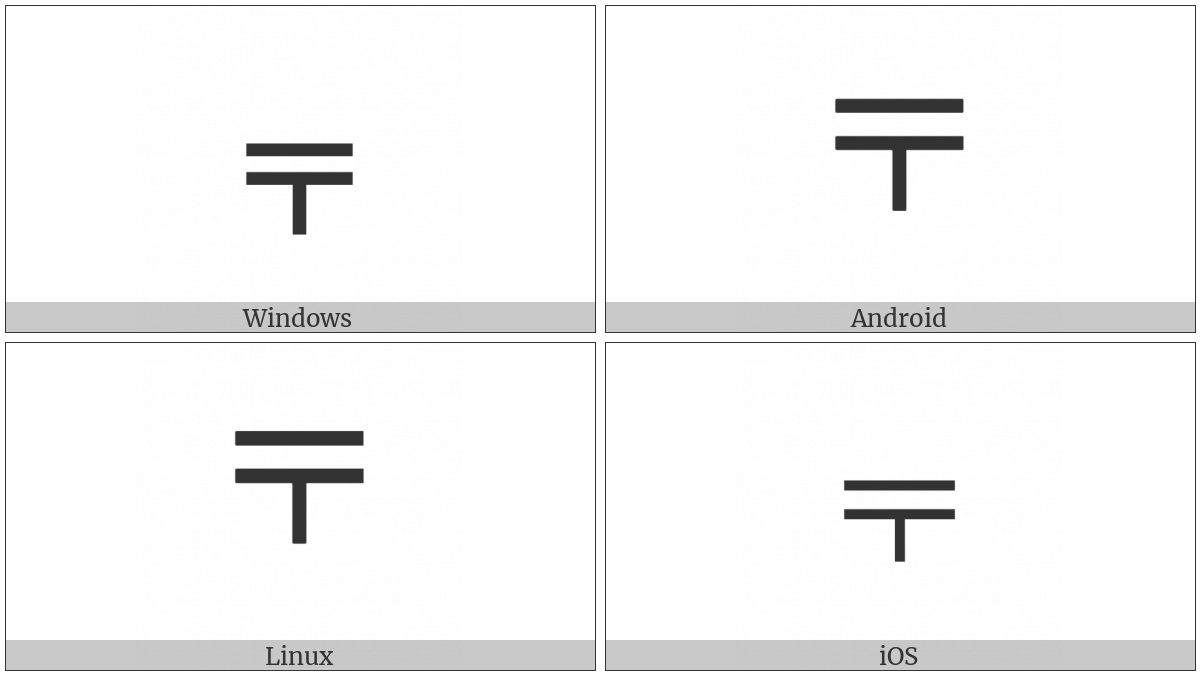 Short Down Tack With Overbar on various operating systems