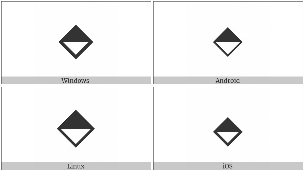 Diamond With Top Half Black on various operating systems