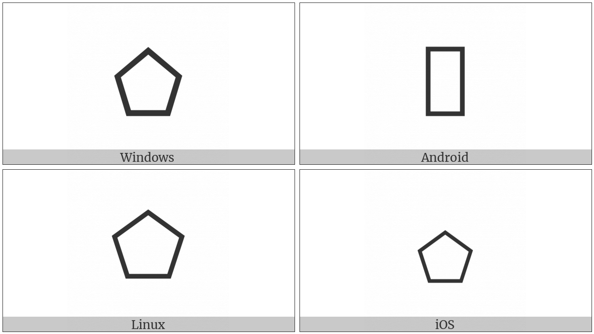 White Pentagon on various operating systems