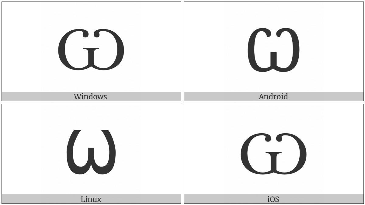 Cyrillic Capital Letter Omega on various operating systems