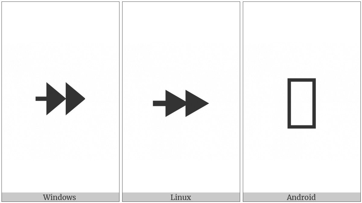 Rightwards Two-Headed Arrow With Triangle Arrowheads on various operating systems