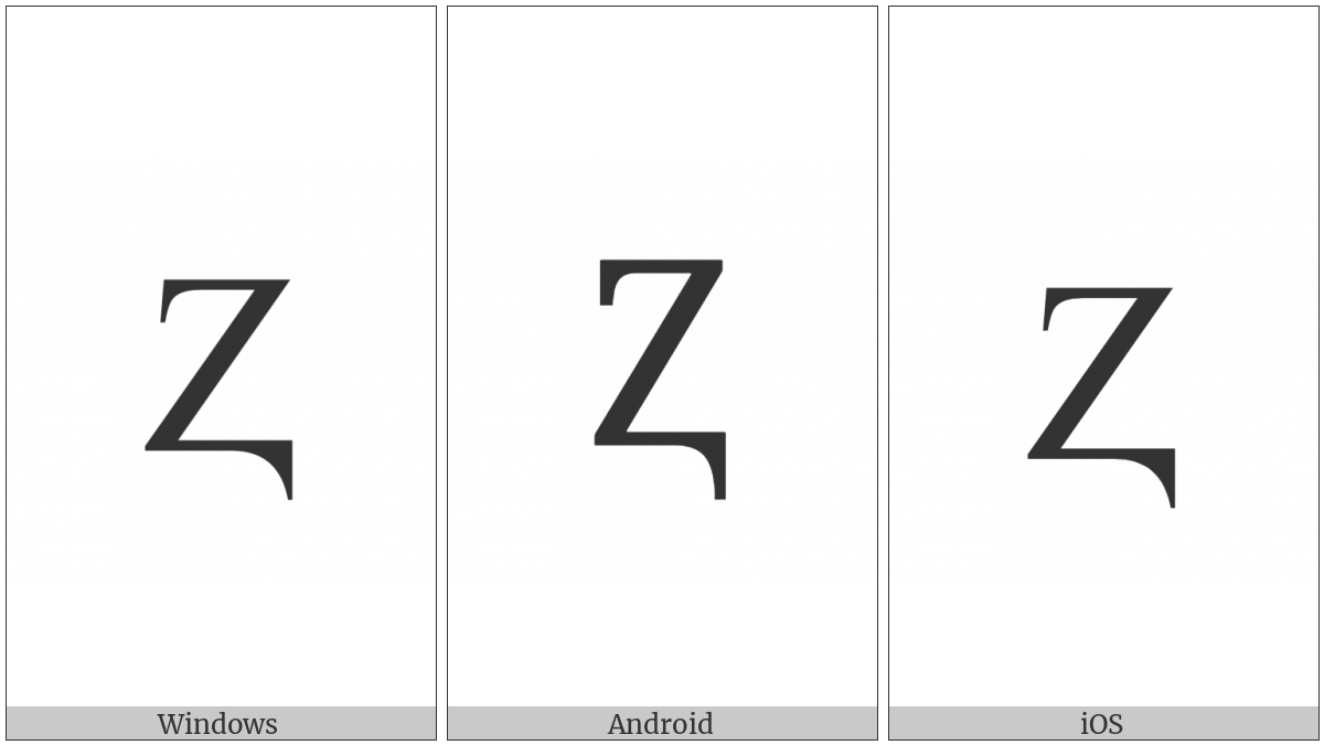 Latin Capital Letter Z With Descender on various operating systems