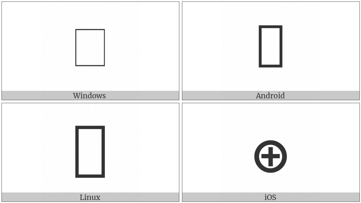 Duployan Sign O With Cross on various operating systems