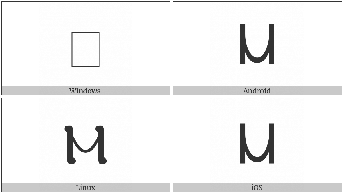 Coptic Capital Letter Mi on various operating systems