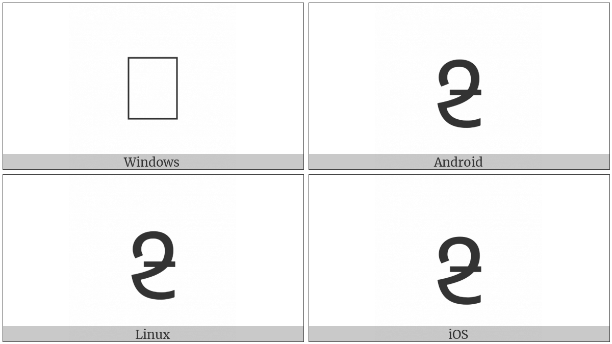 Coptic Small Letter Akhmimic Khei on various operating systems