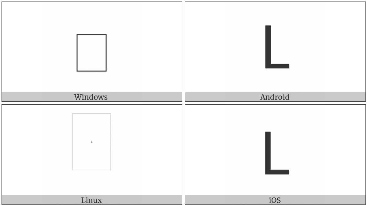 Coptic Capital Letter L-Shaped Ha on various operating systems