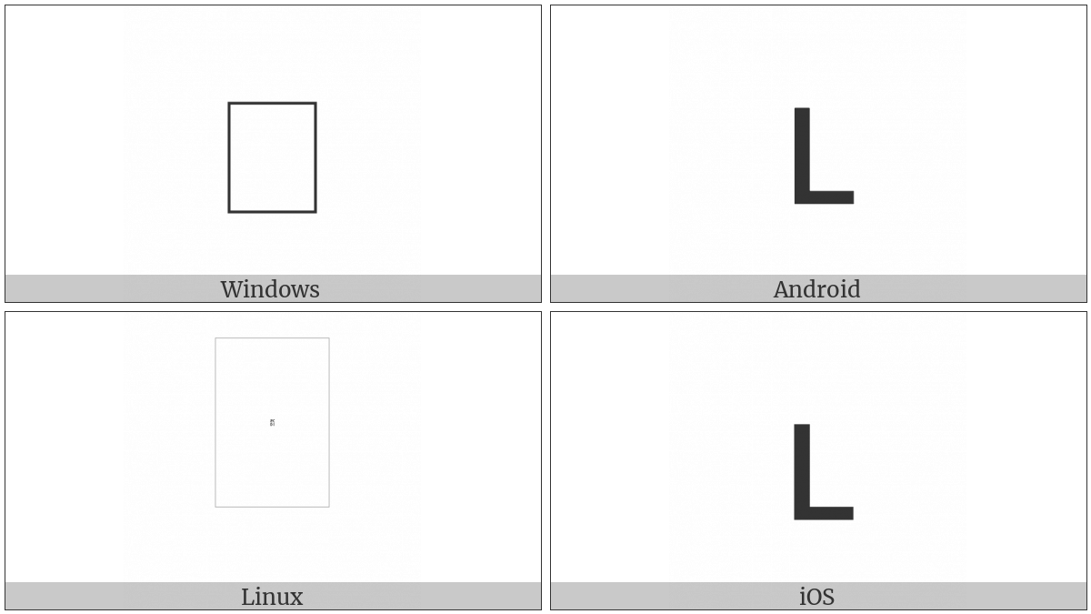 Coptic Small Letter L-Shaped Ha on various operating systems