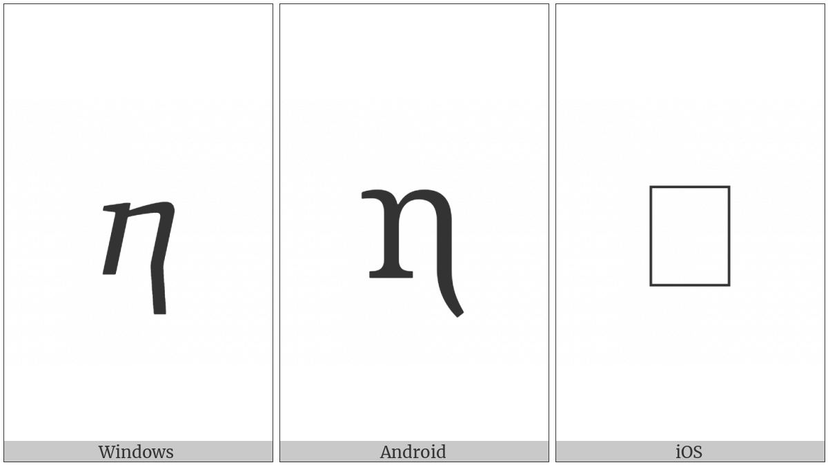 Georgian Small Letter En on various operating systems