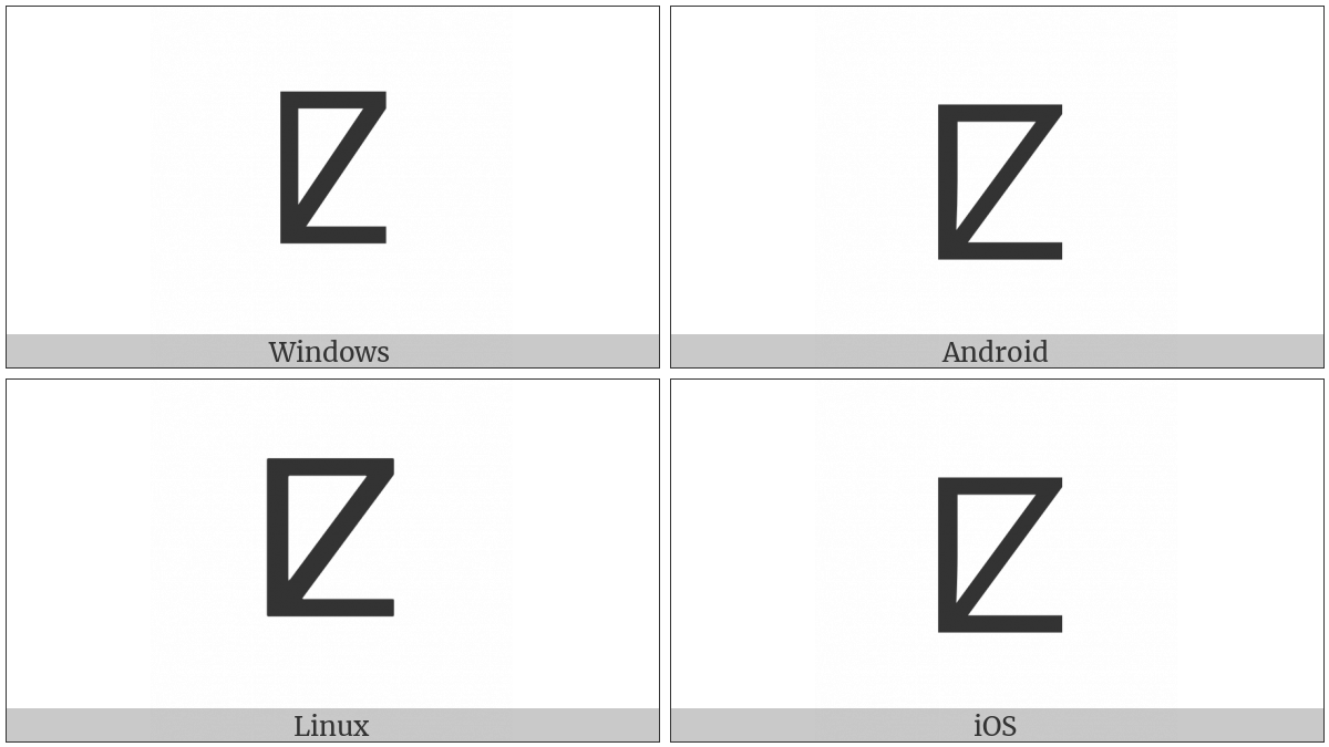 Tifinagh Letter Yaq on various operating systems