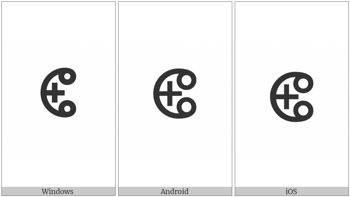 Tifinagh Letter Yach on various operating systems