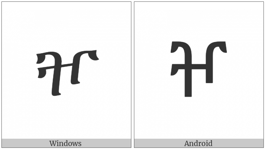 Ethiopic Syllable Zzo on various operating systems