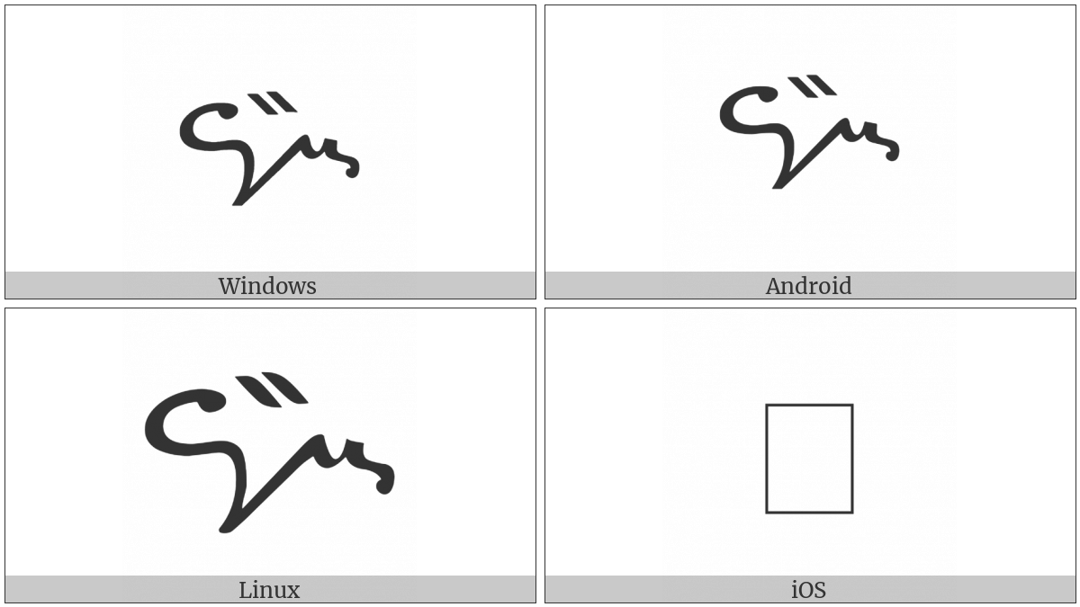 Byzantine Musical Symbol Parakalesma Archaion on various operating systems