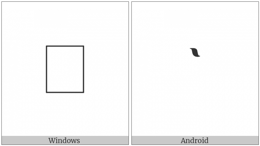 Byzantine Musical Symbol Kentima Neo Kato on various operating systems