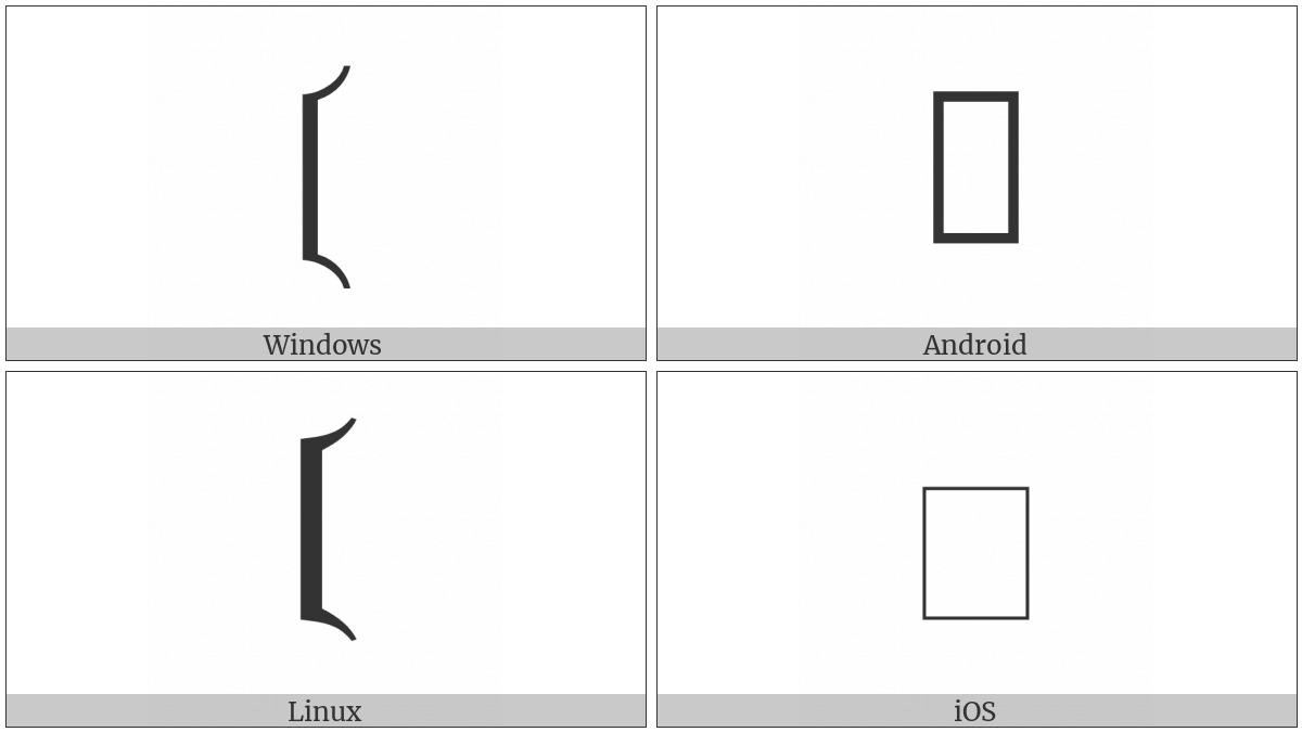 Musical Symbol Bracket on various operating systems