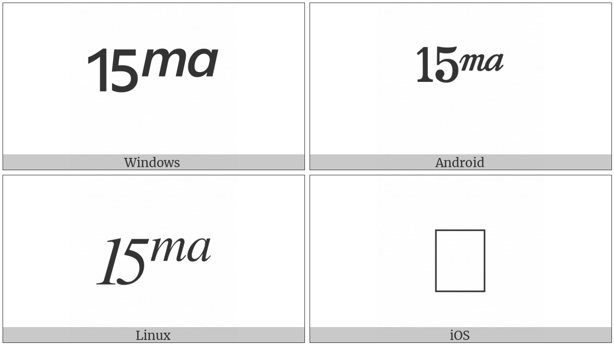 Musical Symbol Quindicesima Alta on various operating systems