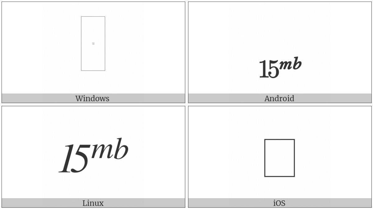 Musical Symbol Quindicesima Bassa on various operating systems