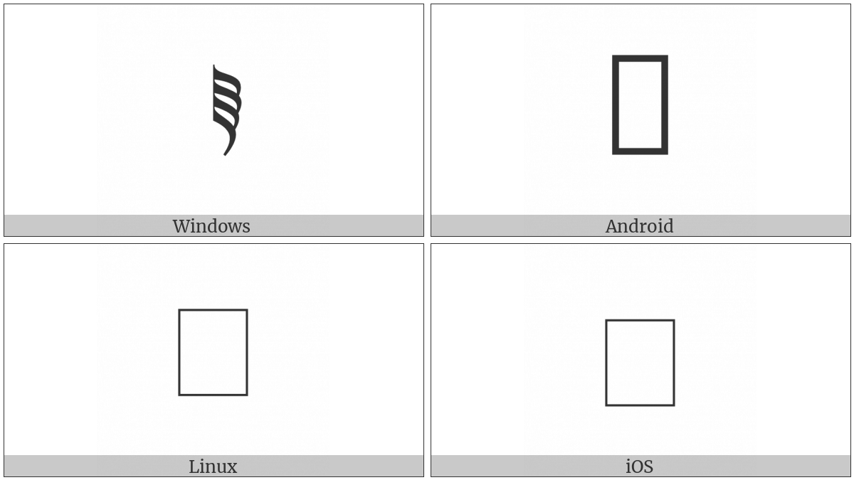 Musical Symbol Combining Flag-4 on various operating systems