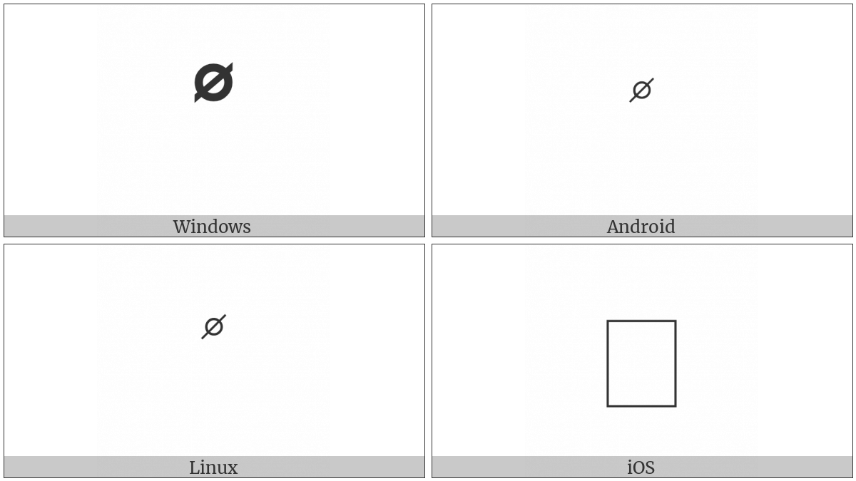 Musical Symbol Degree Slash on various operating systems