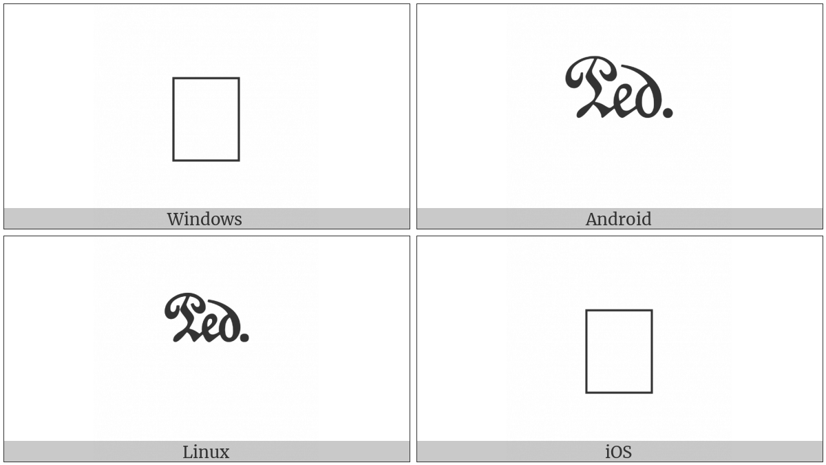 Musical Symbol Pedal Mark on various operating systems