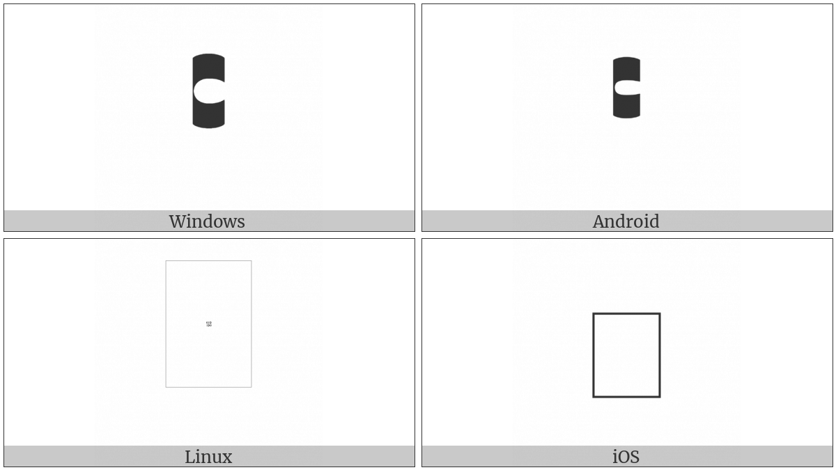 Musical Symbol Gregorian C Clef on various operating systems