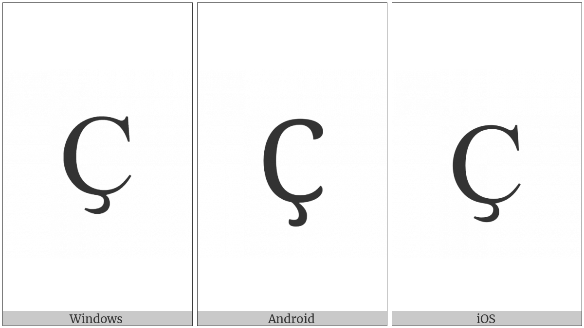 Cyrillic Capital Letter Es With Descender on various operating systems