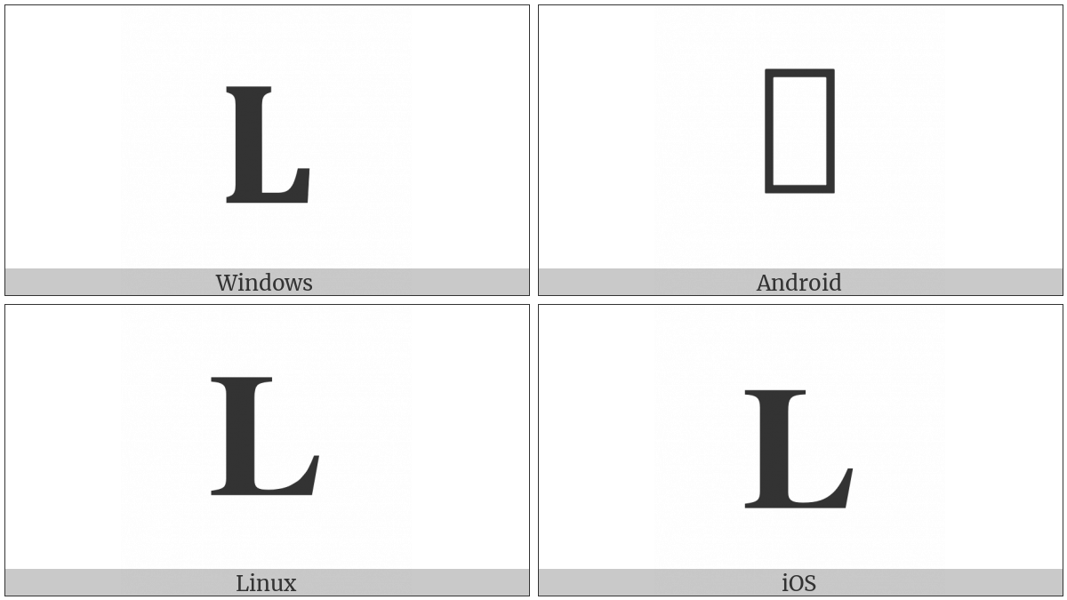 Mathematical Bold Capital L on various operating systems