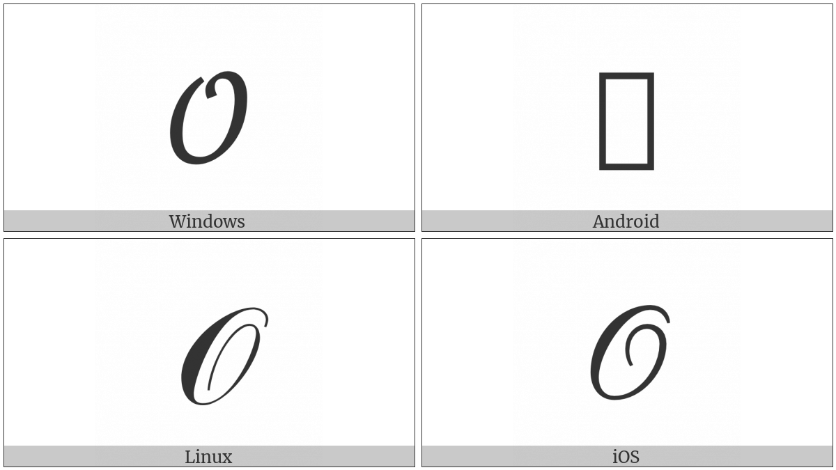 Mathematical Script Capital O on various operating systems