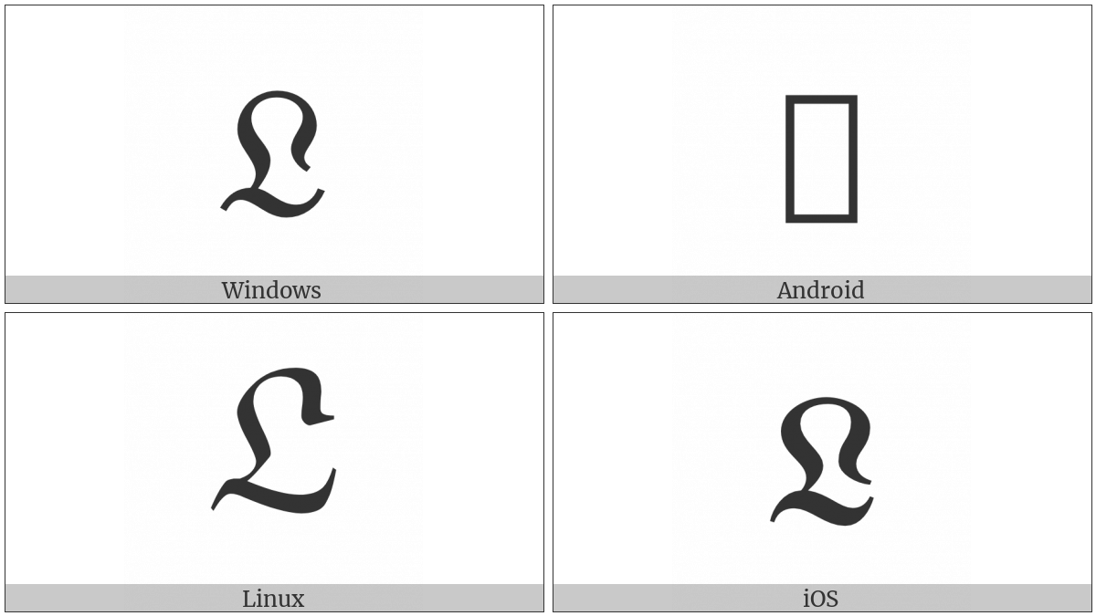 Mathematical Fraktur Capital L on various operating systems