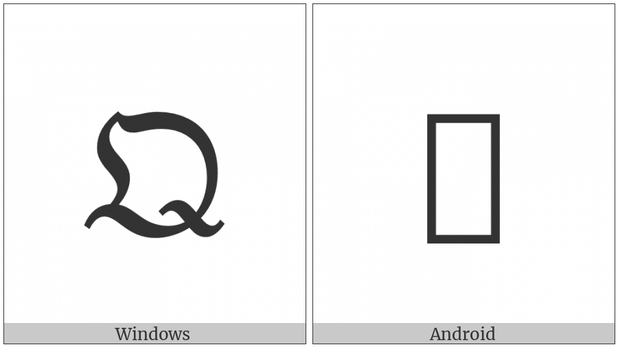 Mathematical Fraktur Capital Q on various operating systems