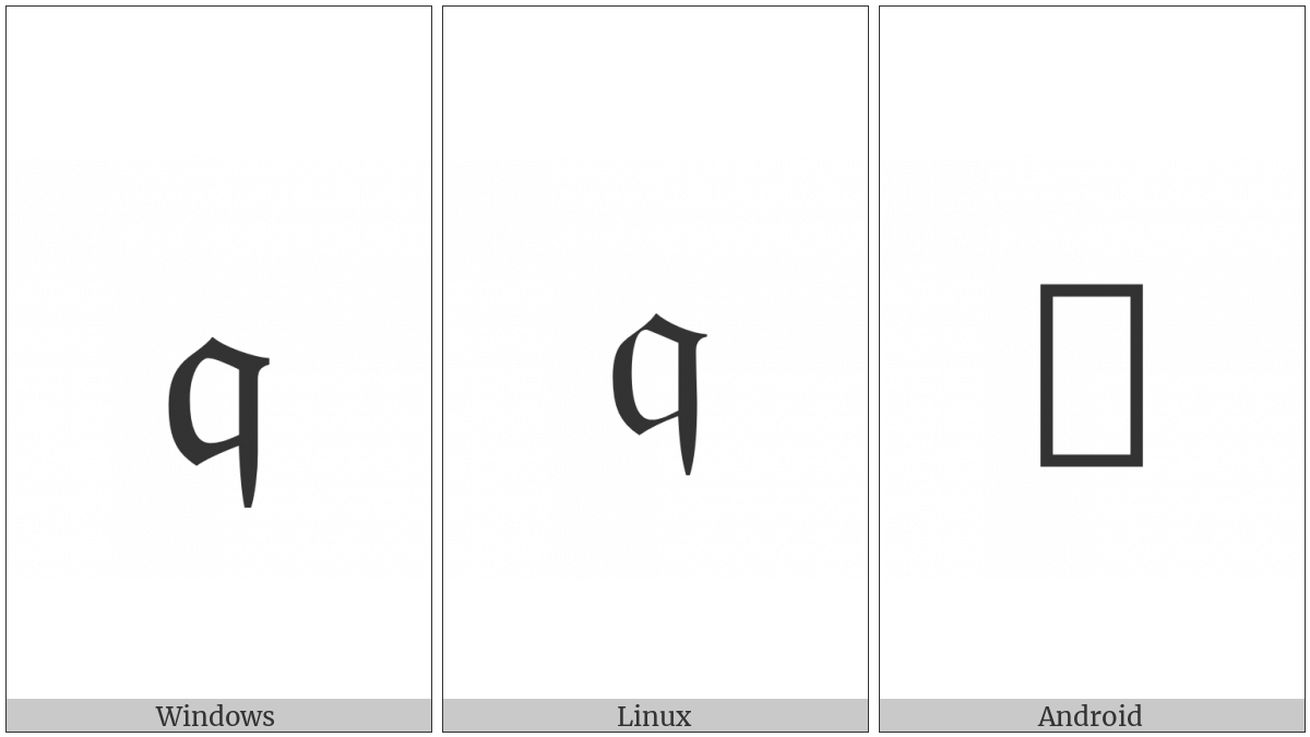 Mathematical Fraktur Small Q on various operating systems