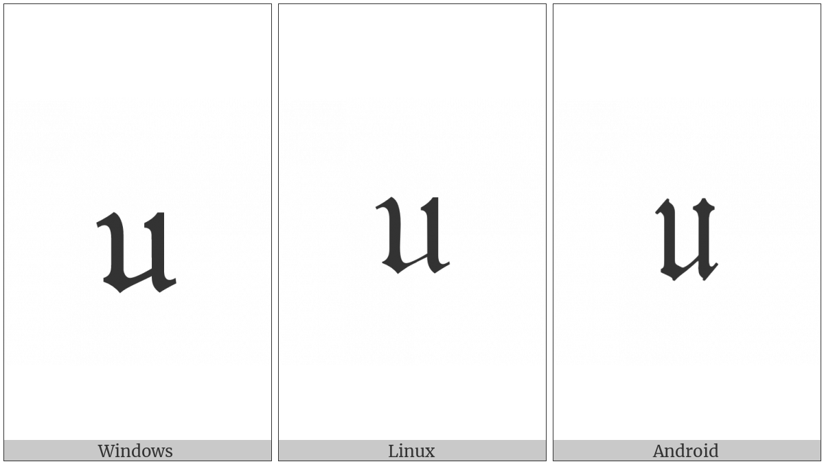 Mathematical Fraktur Small U on various operating systems