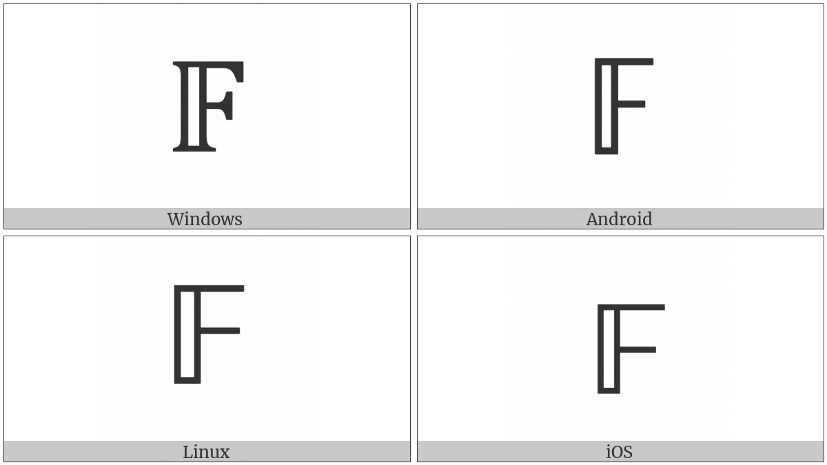 Mathematical Double-Struck Capital F on various operating systems