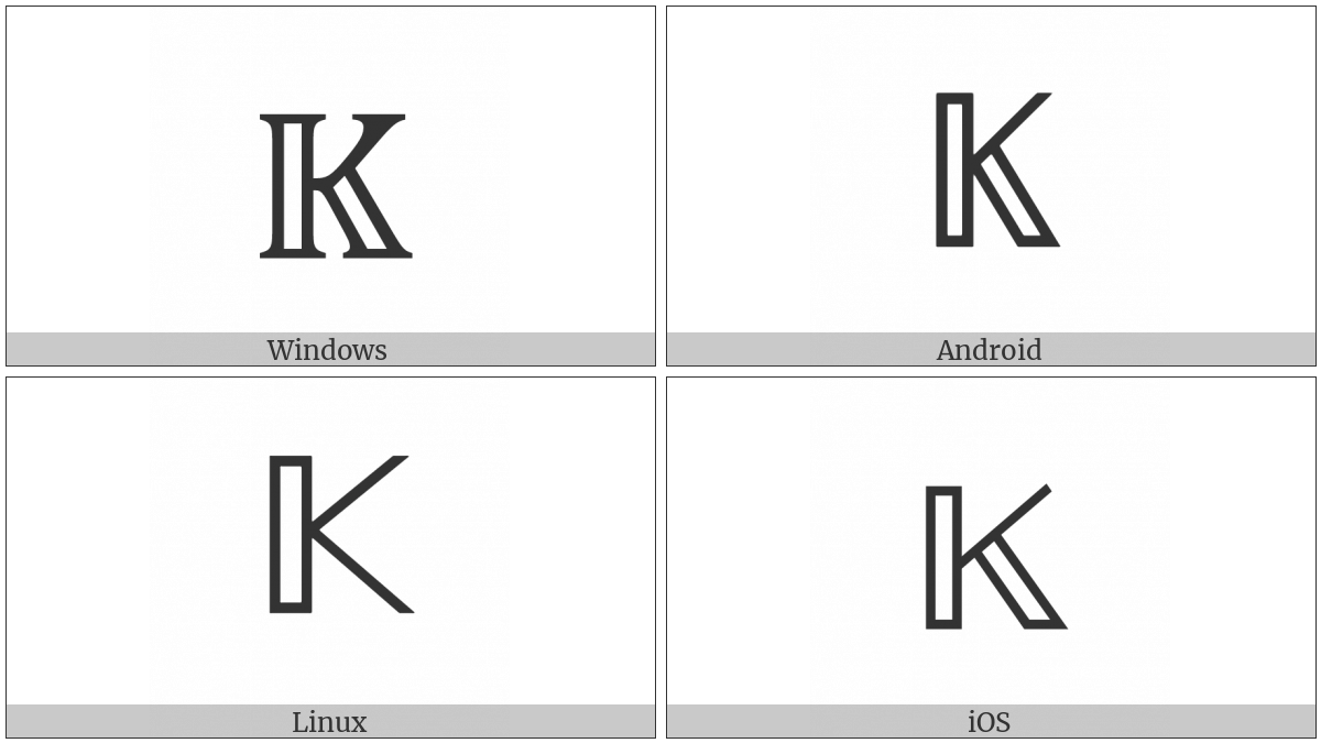 Mathematical Double-Struck Capital K on various operating systems