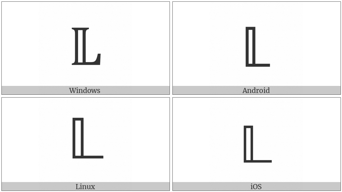 Mathematical Double-Struck Capital L on various operating systems