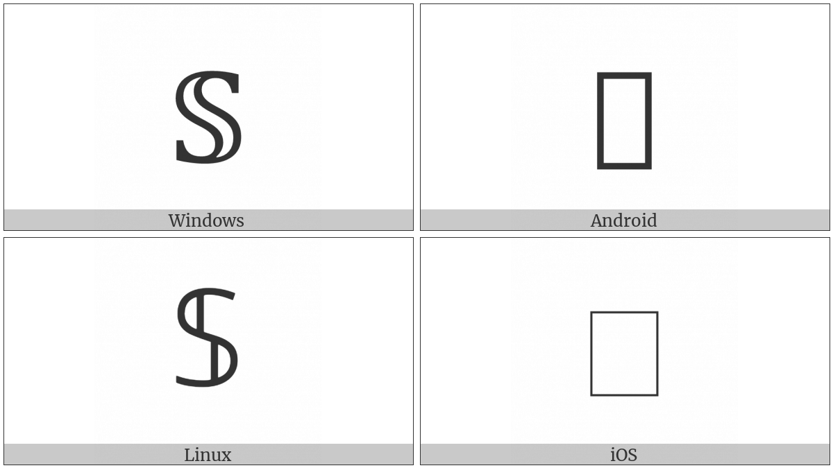 Mathematical Double-Struck Capital S on various operating systems