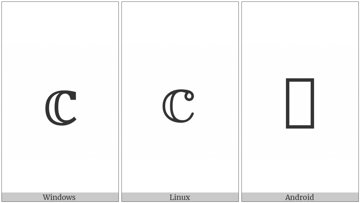 Mathematical Double-Struck Small C on various operating systems