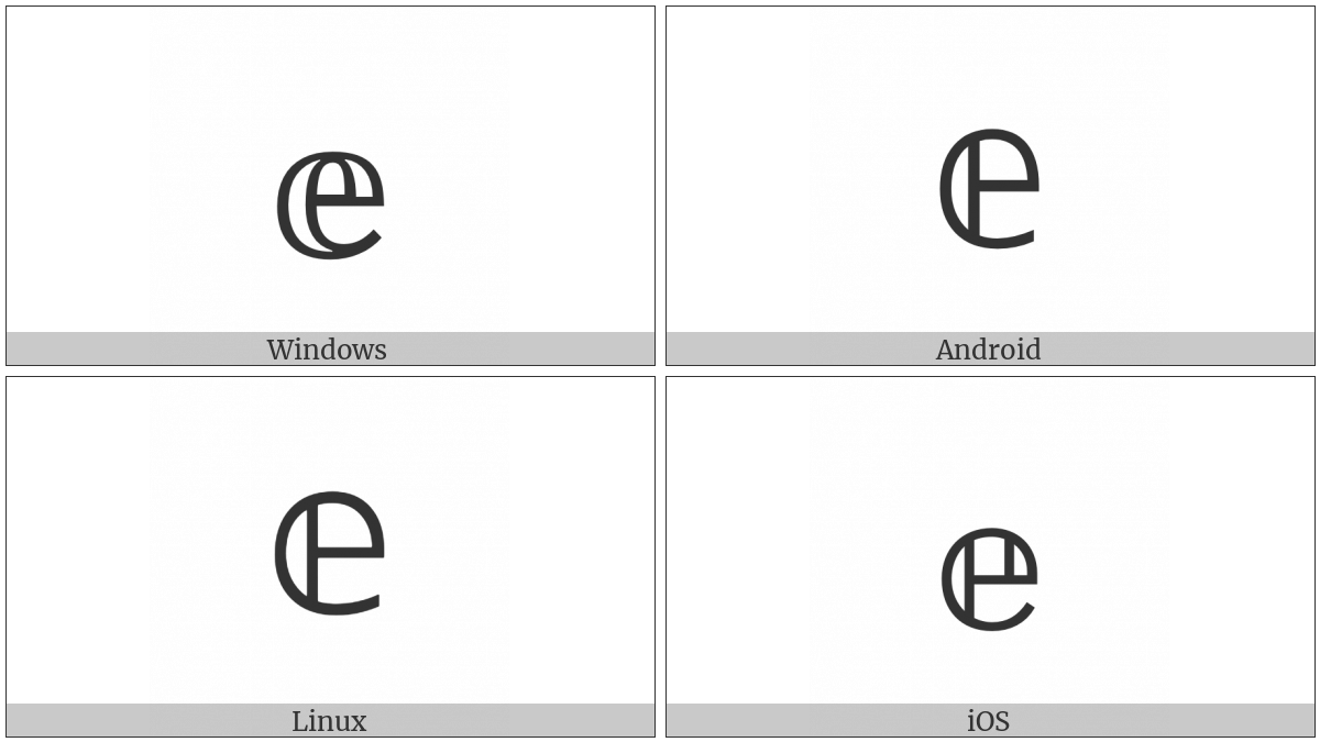 Mathematical Double-Struck Small E on various operating systems