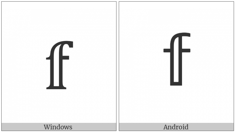 Mathematical Double-Struck Small F on various operating systems