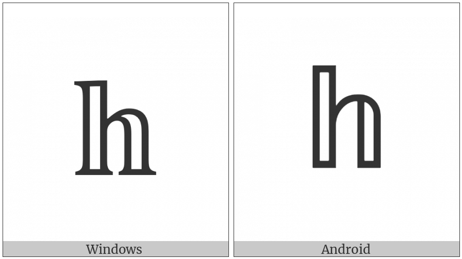 Mathematical Double-Struck Small H on various operating systems